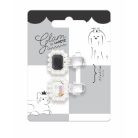 M-Pets Glam İncili Kedi ve Köpekler için Toka (Siyah - Gri)