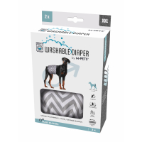 M-Pets Erkek Köpekler İçin Yıkanabilir Külot Bez 63,5-73,6cm [XXL] (2'li)