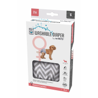 M-Pets Dişi Köpekler İçin Yıkanabilir Külot Bez 22,8-38,1cm (2'li) [S]