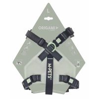 M-Pets Origami Reflektörlü Göğüs Tasması 37–81cm (Yeşil) [L]