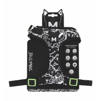 M-Pets Urban Style Easy Fit Köpek Göğüs Tasması 38-65cm (Siyah-Beyaz) [M]