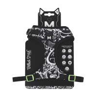 M-Pets Urban Style Easy Fit Köpek Göğüs Tasması 28-51cm (Siyah-Beyaz) [S]