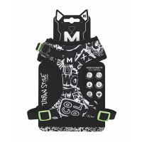 M-Pets Urban Style Easy Fit Köpek Göğüs Tasması 21-41cm (Siyah-Beyaz) [XS]