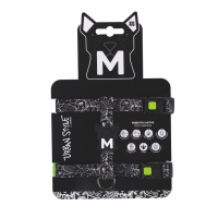 M-Pets Urban Style Active Köpek Göğüs Tasması 25-44cm (Siyah-Beyaz) [XS]