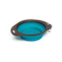 M-Pets Kedi ve Köpekler İçin Katlanır Silikon Mama ve Su Kabı 750ml (Mavi)