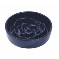 M-Pets Serene Rose Seramik Yavaş Beslenme Mama Kabı 300ml (Lacivert)