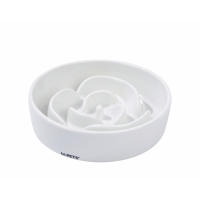 Serene Rose Seramik Yavaş Beslenme Mama Kabı 300ml (Beyaz)