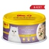 Me-O Delite Jöle İçinde Ton Balıklı ve Tavuklu Tahılsız Yetişkin Kedi Konservesi 80gr (6 Adet)