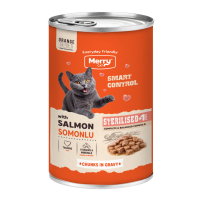 Merry Cat Sos İçinde Parça Somonlu Kısırlaştırılmış Kedi Konservesi 400gr