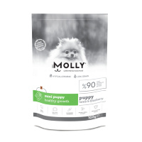 Molly Hipoalerjenik Kuzu Etli ve Yaban Mersinli Küçük Irk Yavru Tester Köpek Maması 100gr