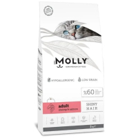 Molly Shiny Hair Hipoalerjenik Somonlu ve Karidesli Düşük Tahıllı Yetişkin Kedi Maması 10kg