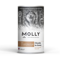 Molly Sos İçinde Parça Kuzu Etli ve Tatlı Patatesli Yetişkin Köpek Konservesi 400gr