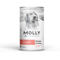 Molly Sos İçinde Parça Somonlu Yetişkin Köpek Konservesi 400gr