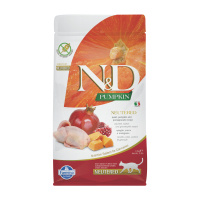 N&D Pumpkin Bıldırcın Etli Bal Kabaklı ve Narlı Tahılsız Kısırlaştırılmış Kedi Maması 1,5kg