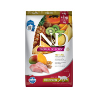 N&D Tropical Selection Tavuklu ve Tropikal Meyveli Kısırlaştırılmış Kedi Maması 4kg + 1kg HEDİYE!