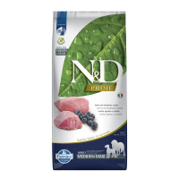N&D Prime Kuzu Etli ve Yaban Mersinli Orta ve Büyük Tahılsız Yetişkin Köpek Maması 12kg