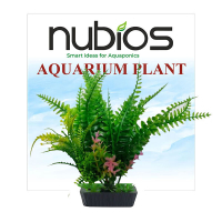 Nubios Q737 Kare Tabanlı Plastik Bitkili Akvaryum Dekoru 17,5cm