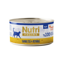 Nutri Feline Tavuk Etli ve Peynirli Tahılsız Prebiyotik İlaveli Ezme Yetişkin Kedi Konservesi 70gr