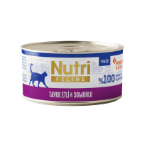 Nutri Feline Tavuk Etli ve Somonlu Tahılsız Prebiyotik İlaveli Ezme Yetişkin Kedi Konservesi 70gr