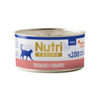 Nutri Feline Ton Balıklı ve Somonlu Tahılsız Prebiyotik İlaveli Ezme Yetişkin Kedi Konservesi 70gr