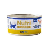 Nutri Feline Tavuk Etli Tahılsız Prebiyotik İlaveli Ezme Yetişkin Kedi Konservesi 70gr