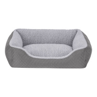 Pet Comfort Bravo Duo Peluş Kedi ve Köpek Yatağı 55x45cm (Gri) [S]