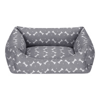 Pet Comfort Uniform Bone Kemik Desenli Kedi Ve Köpek Yatağı 50x40cm (Gri) [S]
