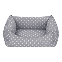 Pet Comfort Uniform Puantiyeli Kedi ve Köpek Yatağı 50x40cm (Gri) [S]