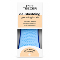 PET TEEZER De-Shedding Tüy Toplayıcı Küçük Irk Köpek Bakım Fırçası 11,7x5cm (Mavi)