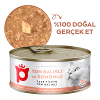 Petlebi Sos İçinde Fileto Taze Ton Balıklı ve Somonlu Kedi Konservesi 70gr