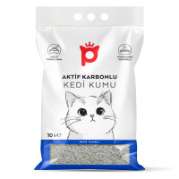 Petlebi Aktif Karbonlu Parfümsüz İnce Taneli Topaklanan Bentonit Kedi Kumu 10lt