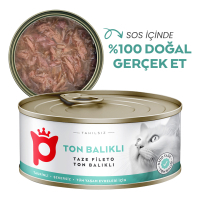 Petlebi Sos İçinde Fileto Taze Ton Balıklı Kedi Konservesi 70gr