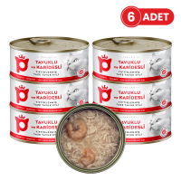 Petlebi Sos İçinde Tiftiklenmiş Taze Tavuk Etli ve Karidesli Kedi Konservesi 70gr (6 Adet)