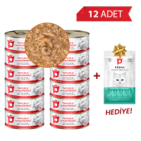 Petlebi Sos İçinde Tiftiklenmiş Taze Tavuk Etli ve Karidesli Kedi Konservesi 70gr (12 Adet)