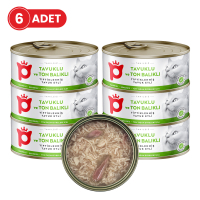Petlebi Sos İçinde Tiftiklenmiş Taze Tavuk Etli ve Ton Balıklı Kedi Konservesi 70gr (6 Adet)