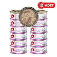 Petlebi Sos İçinde Tiftiklenmiş Taze Tavuk Etli ve Ton Balıklı Kedi Konservesi 70gr (12 Adet)