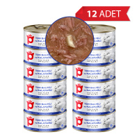 Petlebi Sos İçinde Fileto Taze Ton Balıklı ve Kalamarlı Kedi Konservesi 70gr (12 Adet)