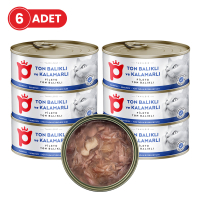 Petlebi Sos İçinde Fileto Taze Ton Balıklı ve Kalamarlı Kedi Konservesi 70gr (6 Adet)