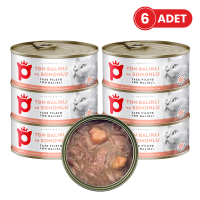 Petlebi Sos İçinde Fileto Taze Ton Balıklı ve Somonlu Kedi Konservesi 70gr (6 Adet)