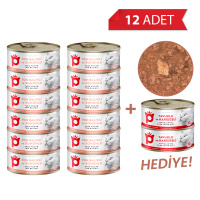 Petlebi Sos İçinde Fileto Taze Ton Balıklı ve Somonlu Kedi Konservesi 70gr (12 Adet)+2 Adet HEDİYE