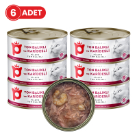 Petlebi Sos İçinde Fileto Taze Ton Balıklı ve Karidesli Kedi Konservesi 70gr (6 Adet)