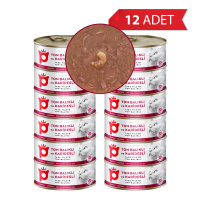 Petlebi Sos İçinde Fileto Taze Ton Balıklı ve Karidesli Kedi Konservesi 70gr (12 Adet)