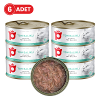 Petlebi Sos İçinde Fileto Taze Ton Balıklı Kedi Konservesi 70gr (6 Adet)