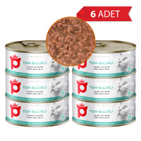 Petlebi Sos İçinde Fileto Taze Ton Balıklı Kedi Konservesi 70g (6 Adet)