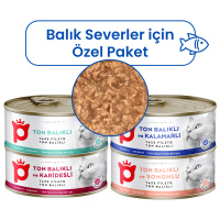 Petlebi Sos İçinde Fileto Etli Özel Balık Serisi Karışık Çeşitli Kedi Konservesi 70gr (4 Adet)