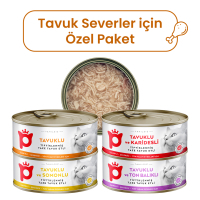 Petlebi Sos İçinde Tiftiklenmiş Etli Özel Tavuk Serisi Karışık Çeşitli Kedi Konservesi 70gr (4 Adet)