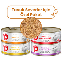 Petlebi Sos İçinde Tiftiklenmiş Etli Özel Tavuk Serisi Karışık Çeşitli Kedi Konservesi 70gr (4 Adet)