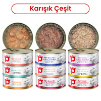 Petlebi Sos İçinde Taze Balıklı ve Tavuk Etli Karışık Çeşitli Kedi Konservesi 70gr (9 Adet)