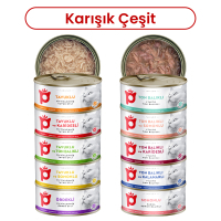 Petlebi Sos İçinde Taze Balıklı Ördek ve Tavuk Etli Karışık Çeşitli Kedi Konservesi 70gr (10 Adet)