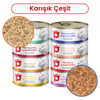 Petlebi Sos İçinde Taze Balıklı ve Tavuk Etli Karışık Çeşitli Kedi Konservesi 70gr (8 Adet)